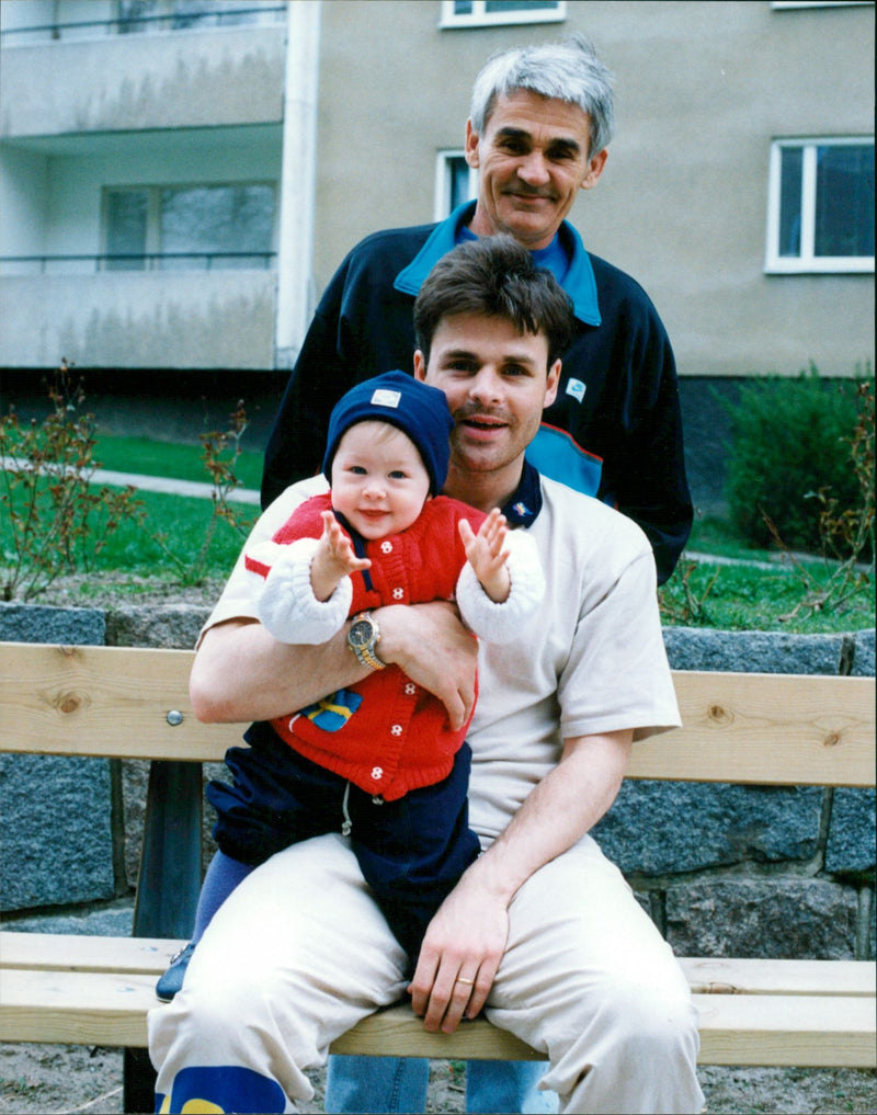 Anders Limpar with his father and son - Vintage Photograph