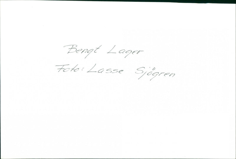 Bengt Lager - Vintage Photograph