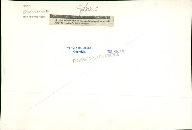 Army: Music Platoon - Vintage Photograph