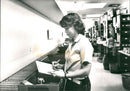 Ann-Britt Backman, order clerk at the mail order company in Claes Ohlsson. - Vintage Photograph