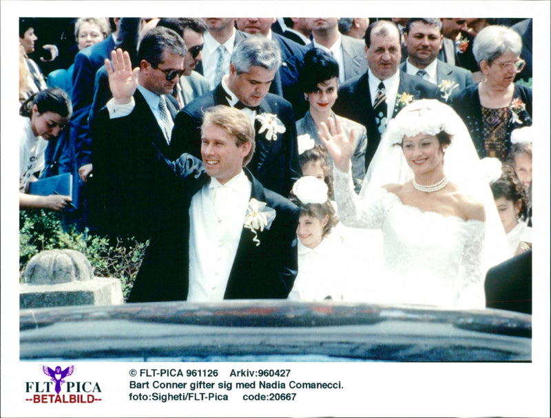 BILD ARCHIVE BART CONNER MARRIES NADIA COMANECCI SIGHETI COD - Vintage Photograph