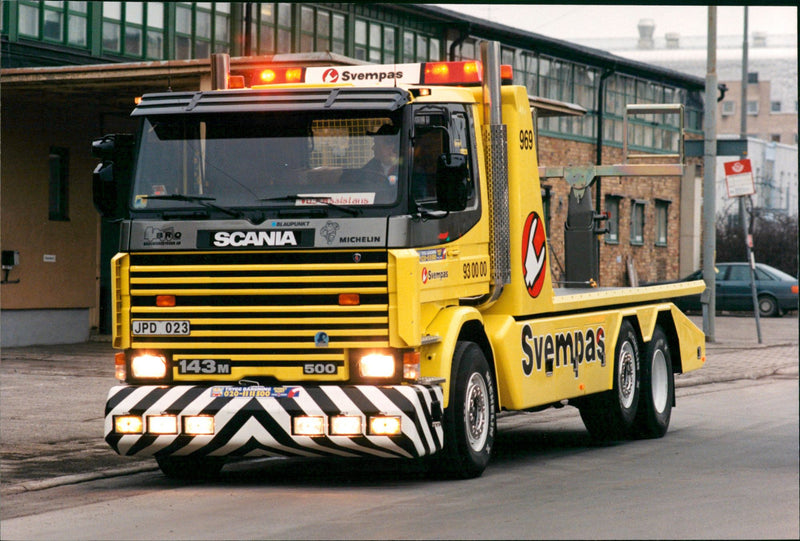 Bargaining and Towing, tow truck. - Vintage Photograph