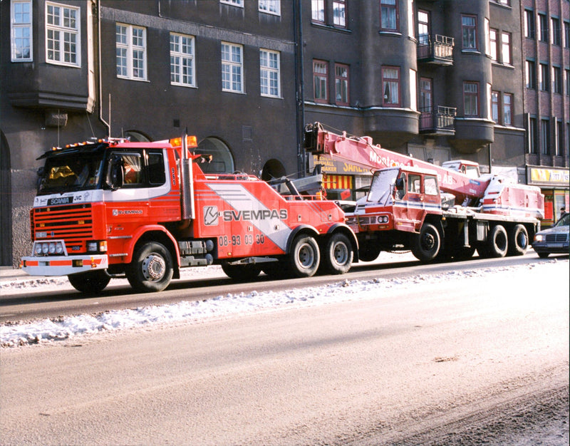 Bargaining and Towing, tow truck. - Vintage Photograph