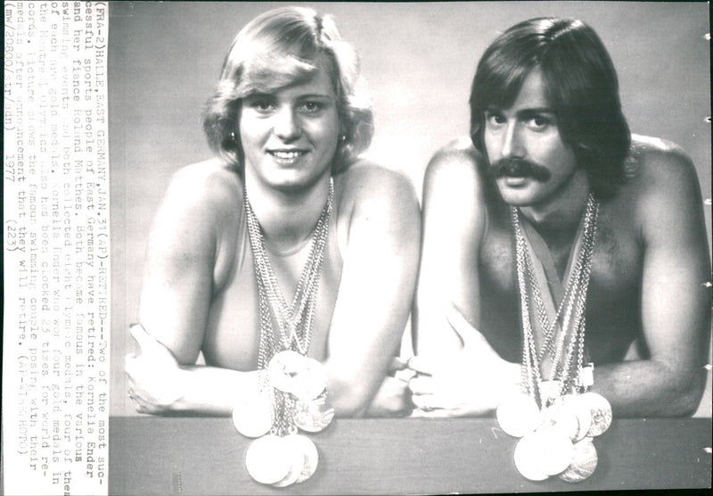 Kornelia Ender and Roland Matthes. - Vintage Photograph