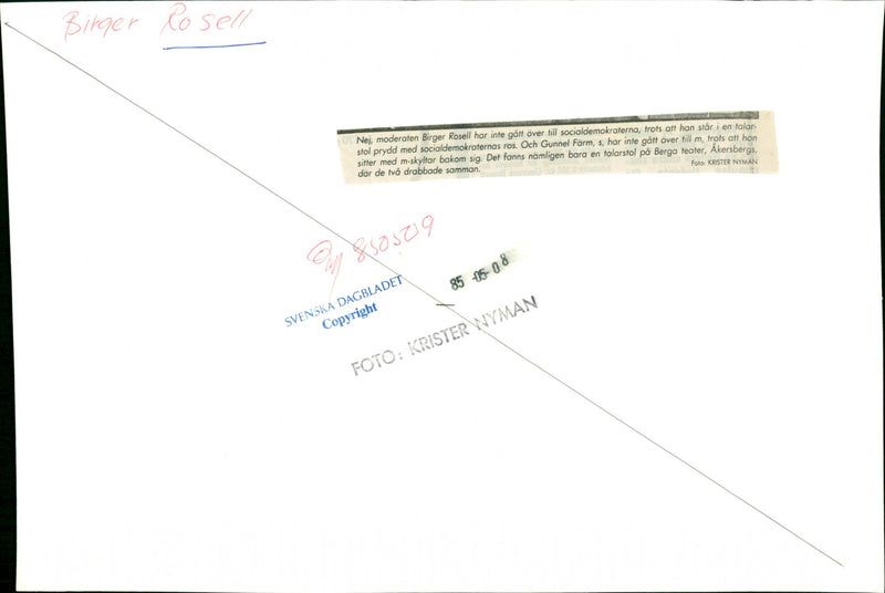 Birger Rosell, swedish politician. - Vintage Photograph