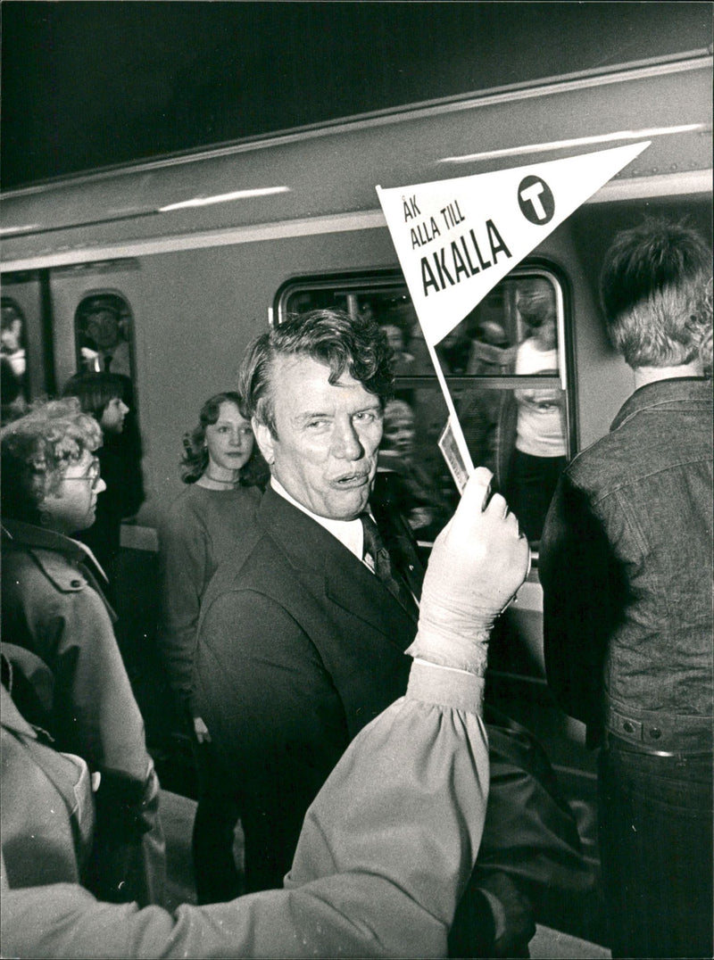 The County Council Birger Rosell, misses the inaugural train from Akalla. - Vintage Photograph