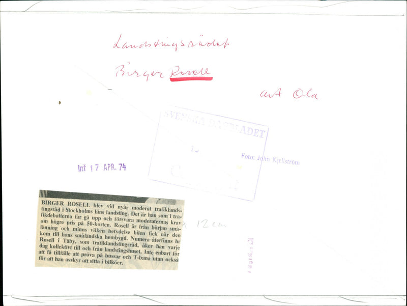 Birger Rosell, swedish politician. - Vintage Photograph