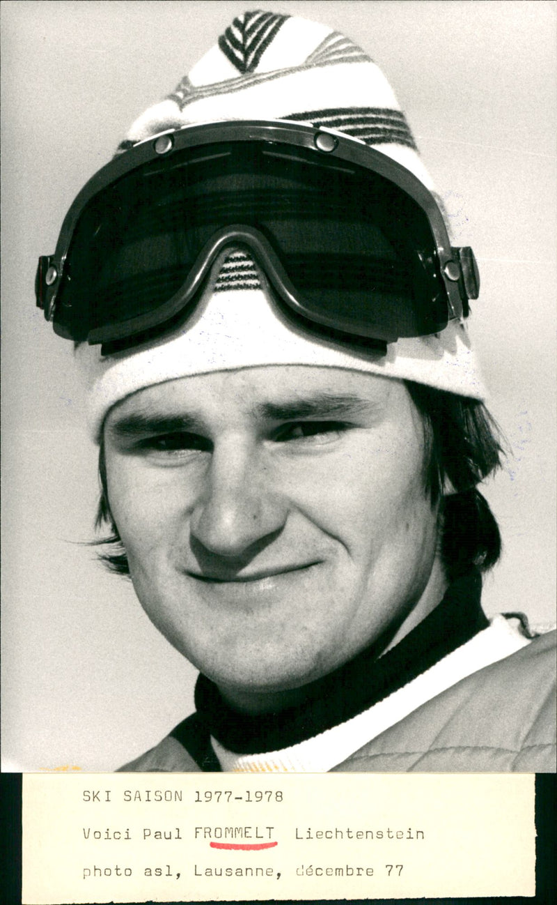 Paul Frommelt, Alpine skier from Liechtenstein. - Vintage Photograph