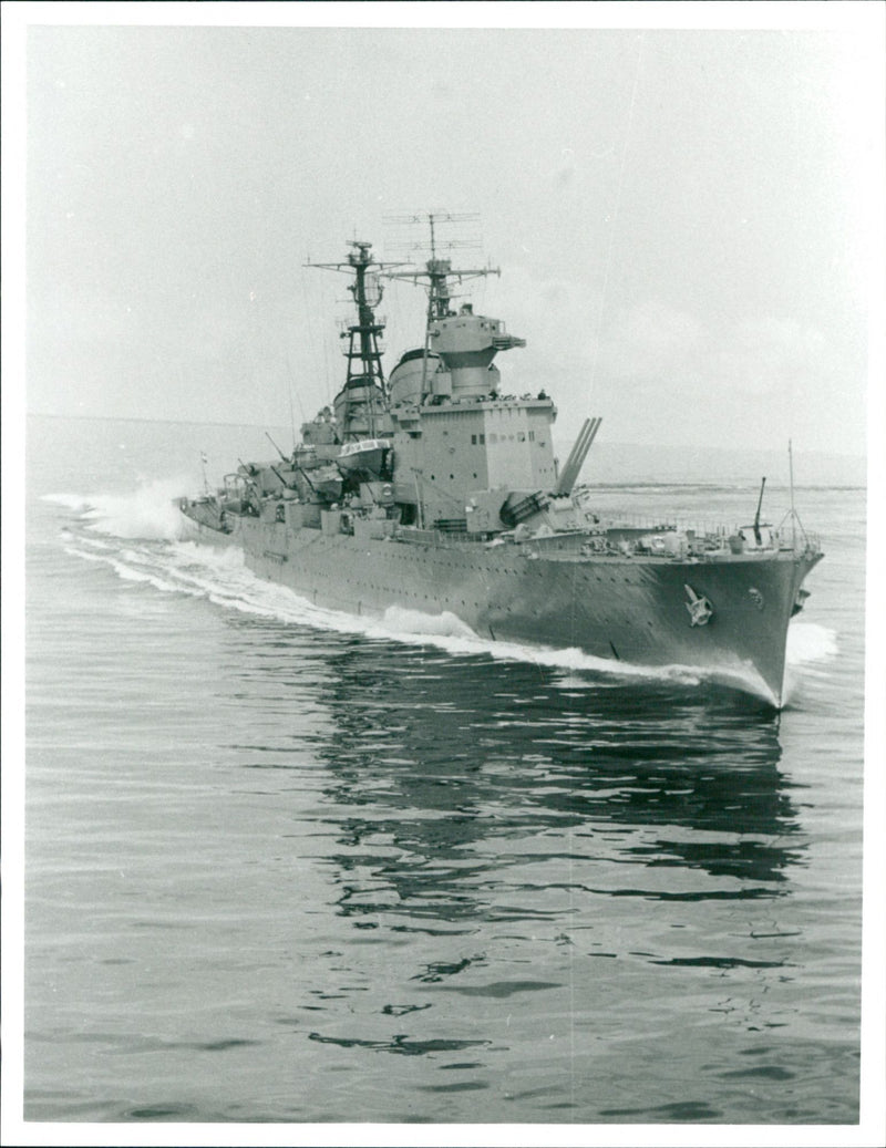 Marine Defense, Cruiser Three Kroner. - Vintage Photograph