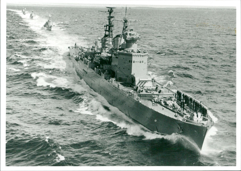 Marine Defense, Cruiser Three Kroner. - Vintage Photograph