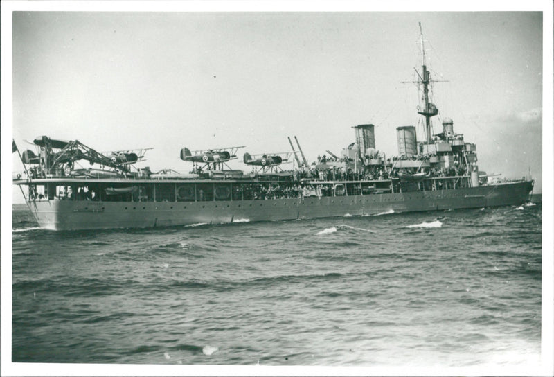 Marine Defense, Airplane cruiser Gotland. - Vintage Photograph