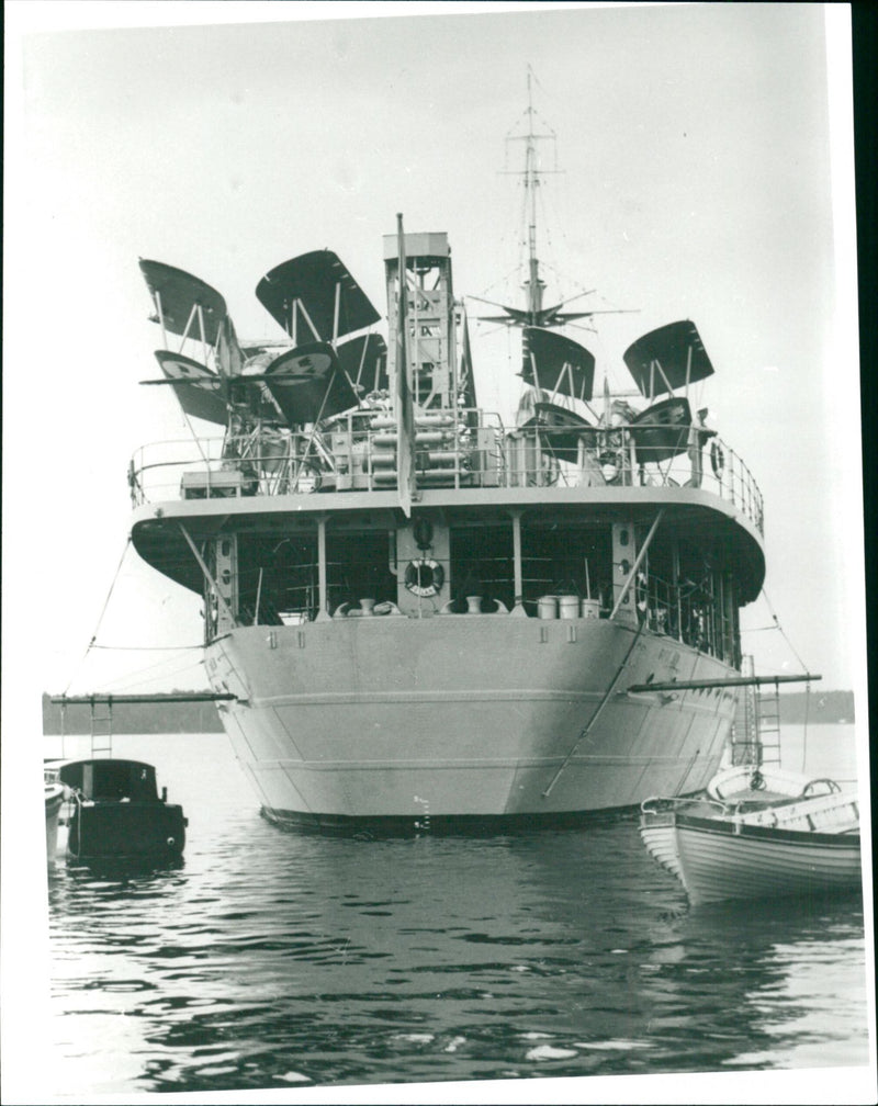 Marine Defense, The aircraft cruiser Gotland. - Vintage Photograph