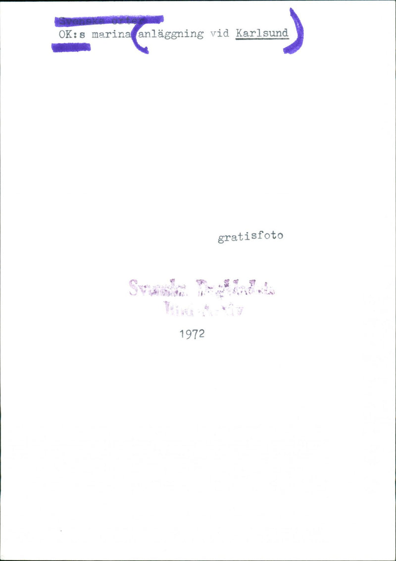 1972 COOPER LANDSCAPE FREE KARLSUND MARINE - Vintage Photograph