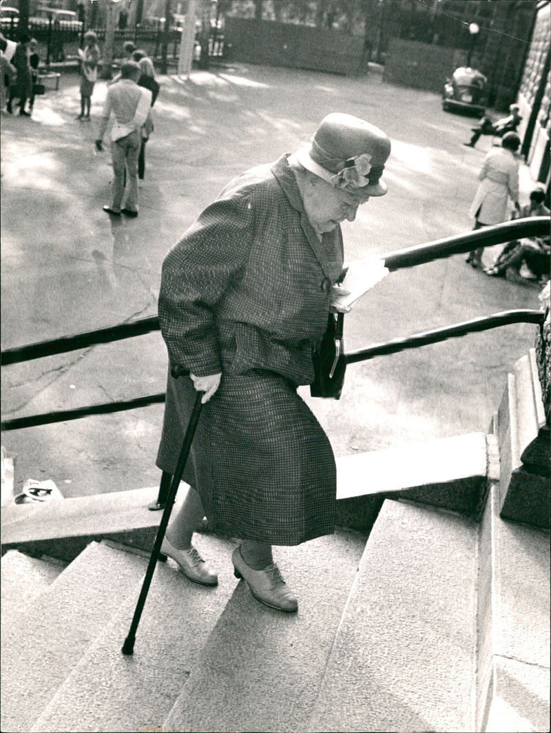 Mrs. Gerda Pettersson going to the Parliamentary elections 1970 - Vintage Photograph