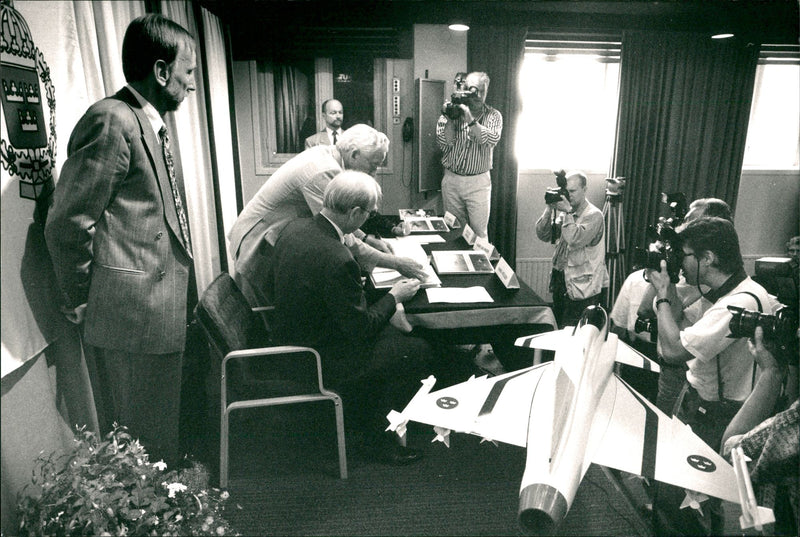 Air Force Jas agreement is signed. - Vintage Photograph