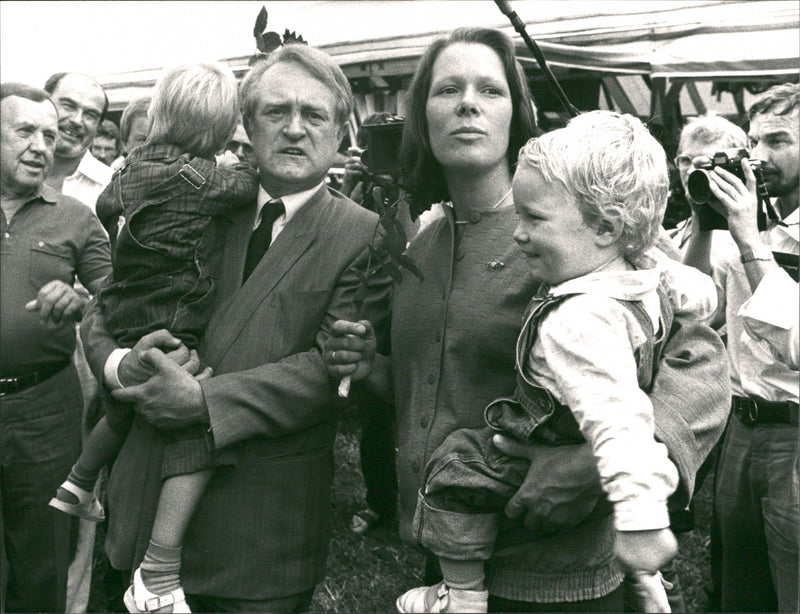 Johannes Rau the daughter Anna Christina and Christing Rau with son Philip Immanuel. - Vintage Photograph