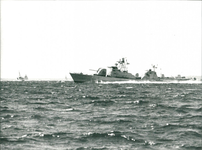 Defense Navy, Patrol boats. - Vintage Photograph