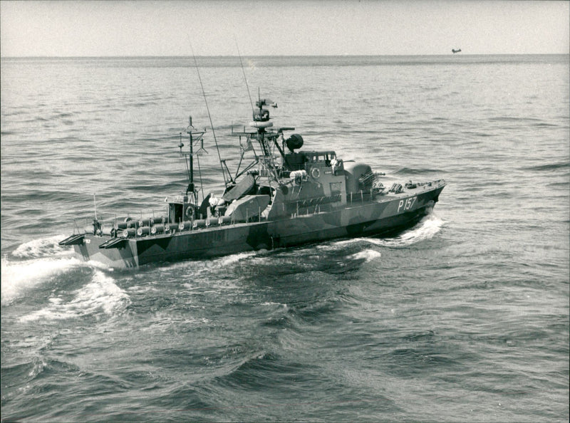 Defense Navy, Patrol boats. - Vintage Photograph