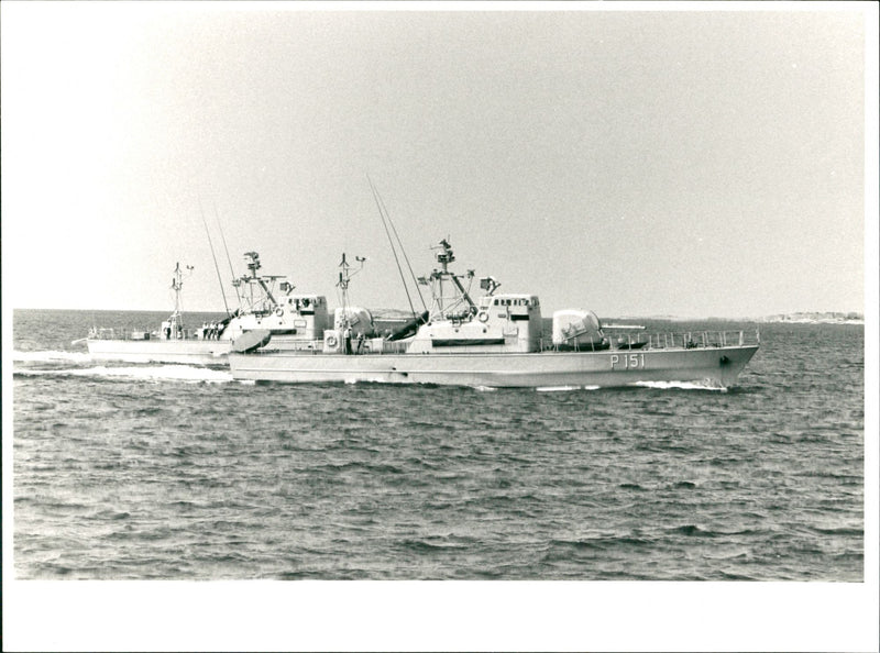 Defense Navy, Patrol boats. - Vintage Photograph