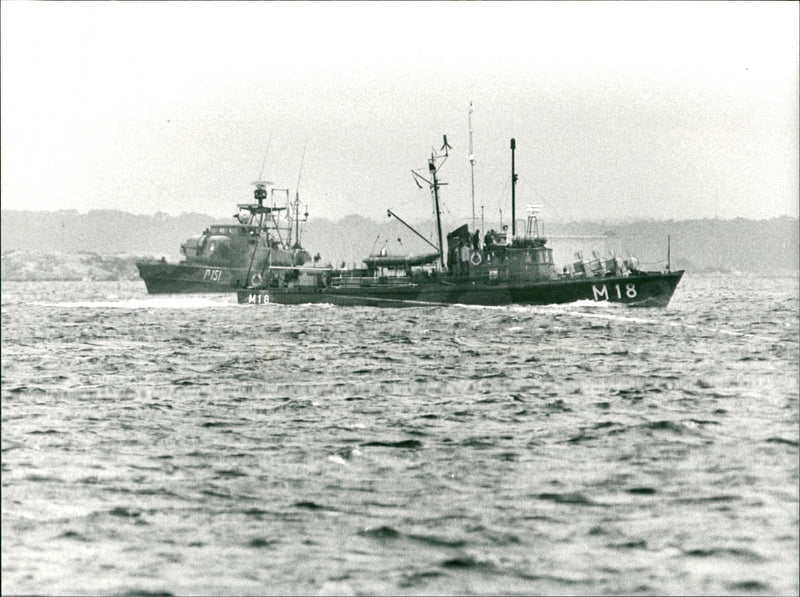 Defense Navy, Patrol boats. - Vintage Photograph