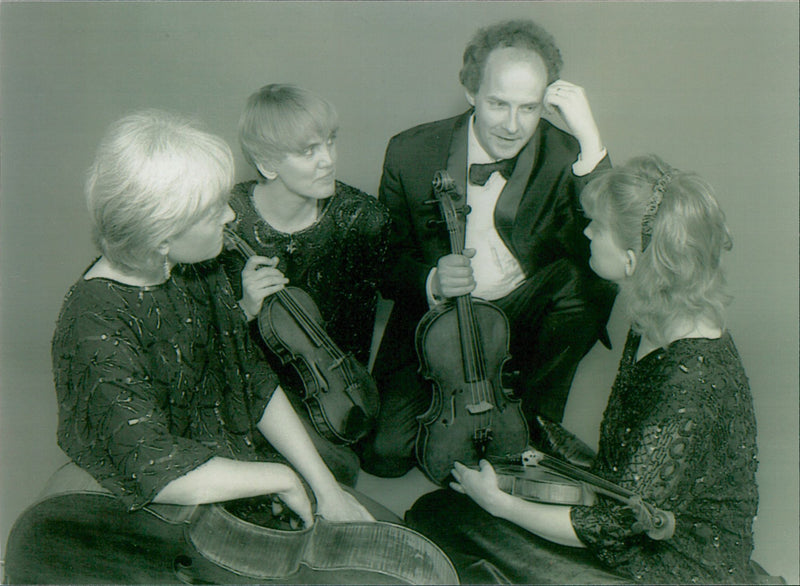 Musical group Bridge String Quartet - Vintage Photograph