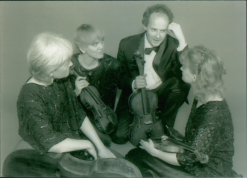 Musical group Bridge String Quartet - Vintage Photograph