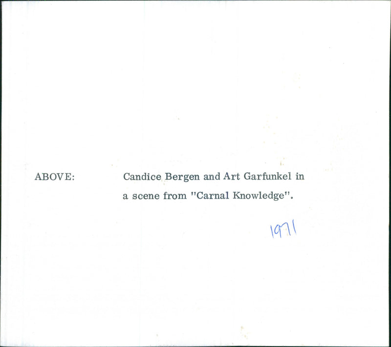 Candice Bergen and Art Garfunkel - Vintage Photograph