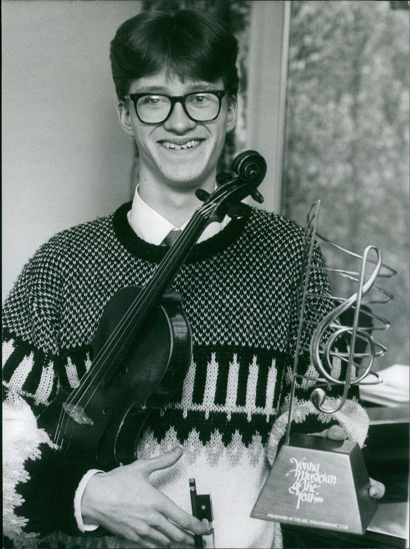Alan Brind and his Young Musician of the Year award - Vintage Photograph