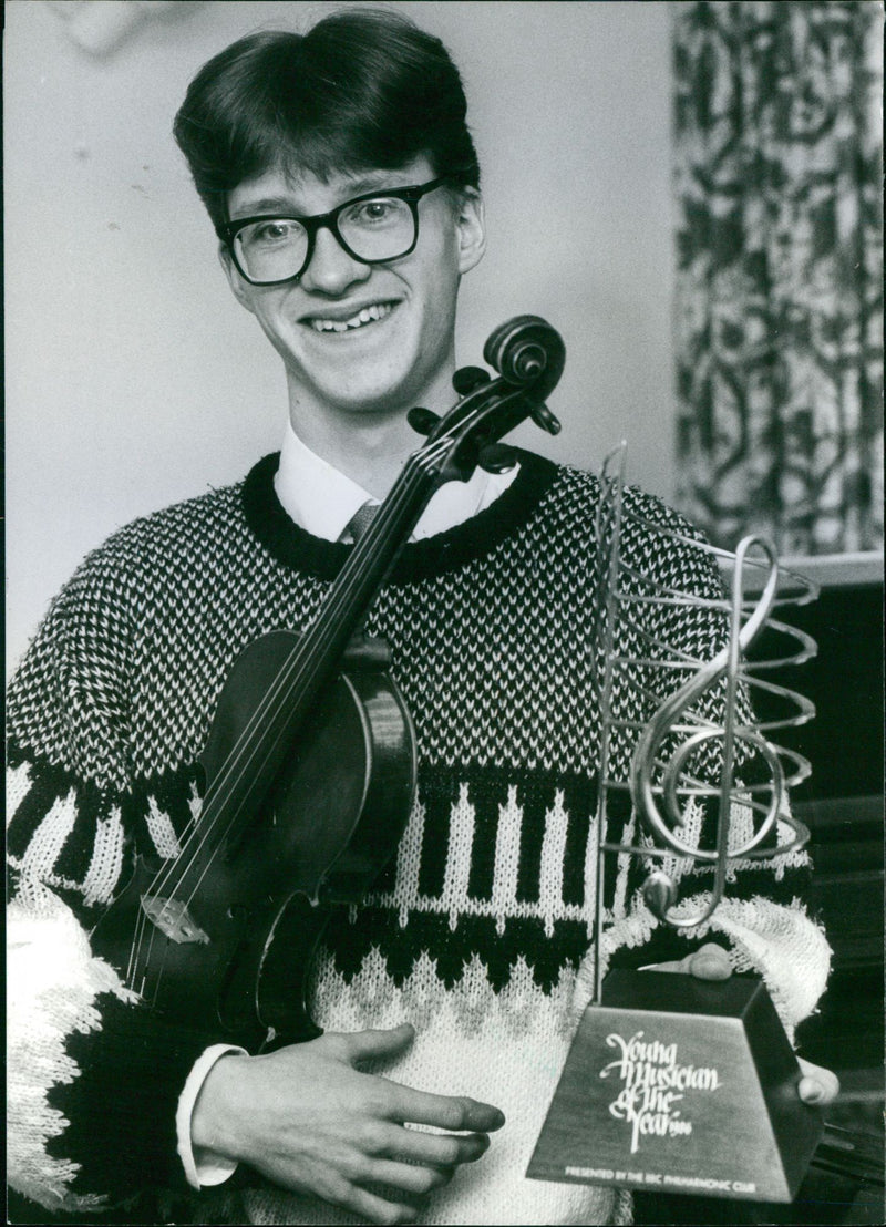 Alan Brind with his Young Musician of the Year award - Vintage Photograph