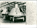Two of 19 boilerplate models of the three-man Apollo moon capsules - Vintage Photograph
