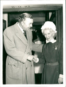 Prince Bertil (Bertil Gustaf Oskar Carl Eugen) Duke of Halland and Miss Alice Saxby said their goodbyes to each other - Vintage Photograph