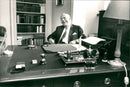 Prince Bertil (Bertil Gustaf Oskar Carl Eugen) Duke of Halland  in His Office - Vintage Photograph