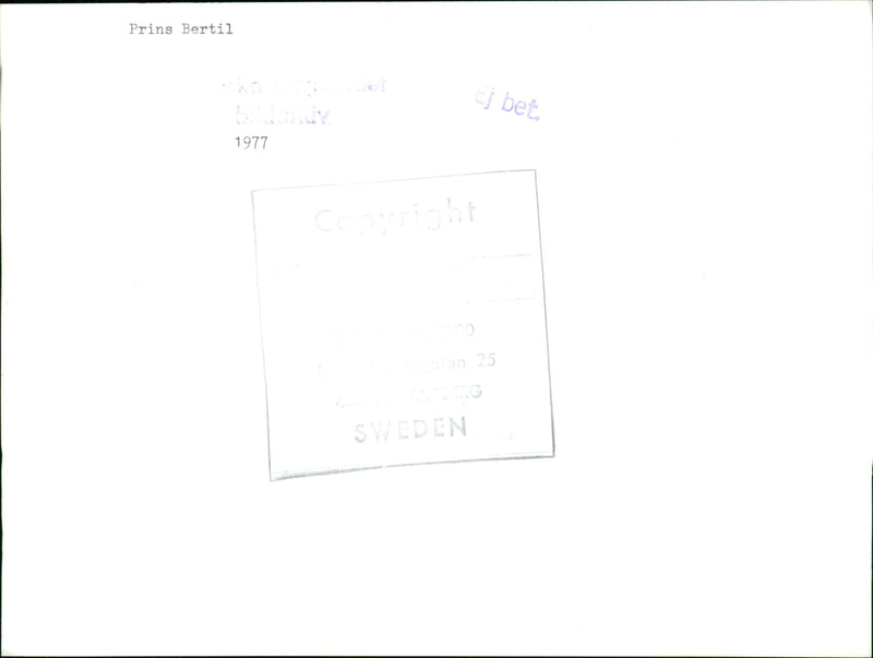 Prince Bertil (Bertil Gustaf Oskar Carl Eugen) Duke of Halland - Vintage Photograph