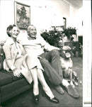 Prince Bertil (Bertil Gustaf Oskar Carl Eugen) Duke of Halland  with Mrs Lilian Craig (Princess Lilian of Sweden) and Dog Chichi - Vintage Photograph