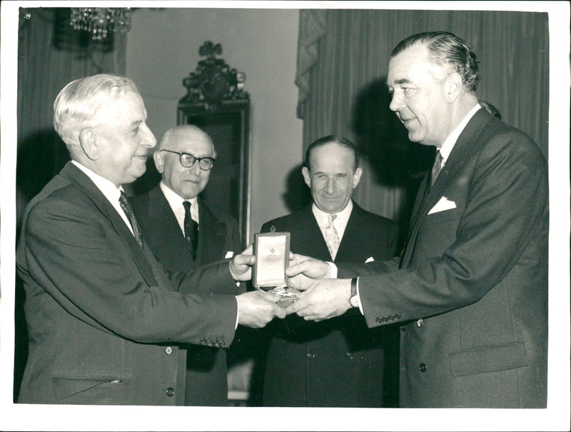 Clifford Naunton Morgan honored by The Royal House Prince Bertil, (Bertil Gustaf Oskar Carl Eugén) Duke of Halland - Vintage Photograph