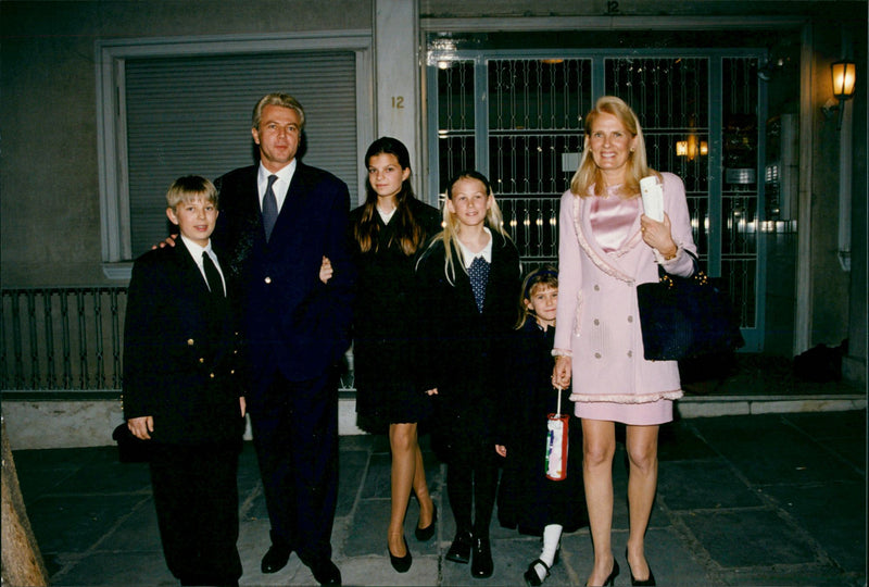 Thierry Roussel, Athina Roussel, Gaby Landhage, Erik Roussel, Sandrine Roussel and Johanna Roussel. - Vintage Photograph