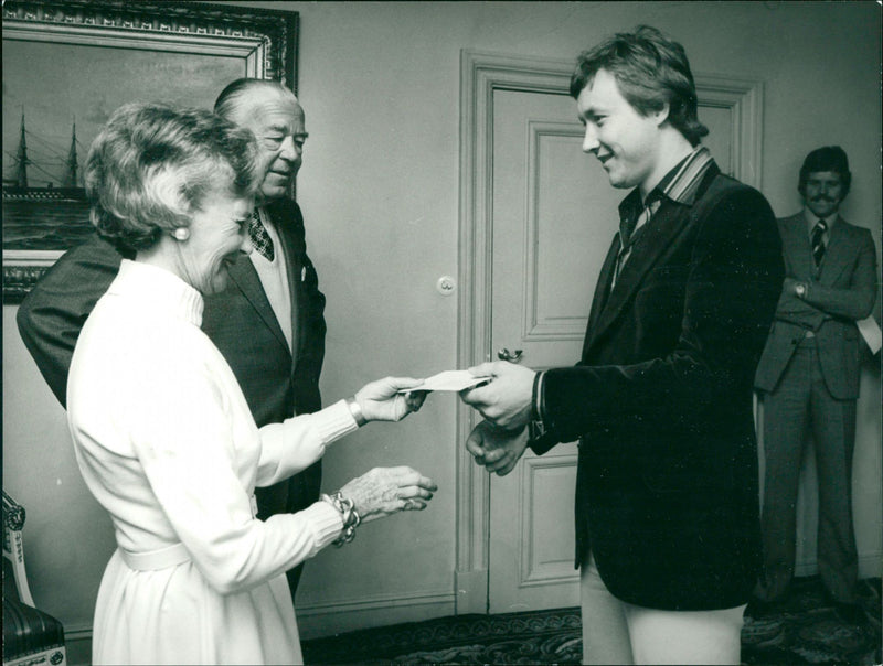 Hans Borjes, Prince Bertil and  Princess Lilian. - Vintage Photograph