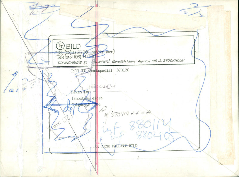 Hakan Loob, ice hockey player. - Vintage Photograph