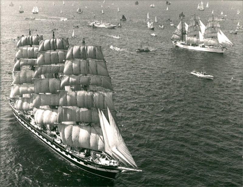 Sealing ships, Kruzenshtern - Vintage Photograph