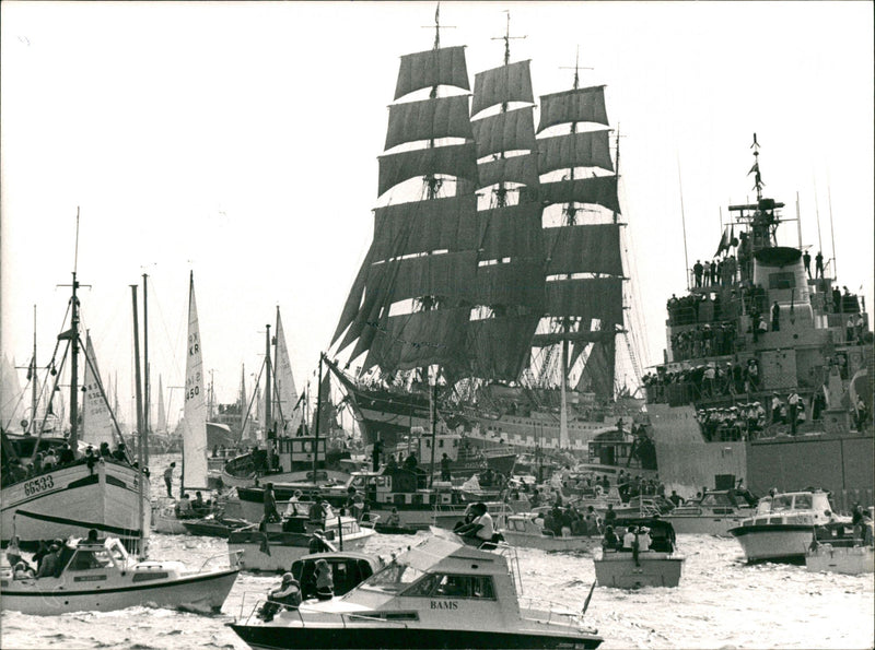 Sealing ships, Sail Training race. - Vintage Photograph