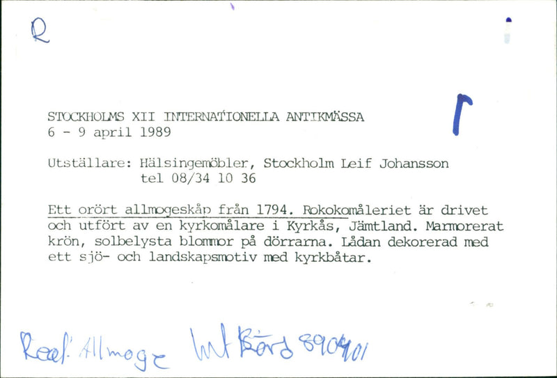 1989 HALSINGEMOBLE JOHANSSON LANDSCAPE TEL COT AND DECOATED LEIF JANSSON - Vintage Photograph