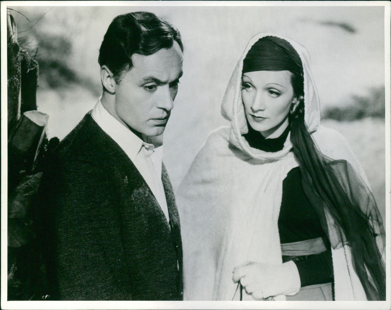 Marlene Dietrich and Charles Boyer in The Garden of Allah - Vintage Photograph