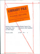 Belinda Carlisle models the Breast Cancer Care Night Shirt - Vintage Photograph