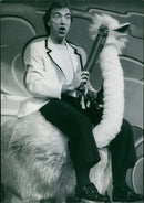 Bernie Clifton with his ostrich Oswald - Vintage Photograph