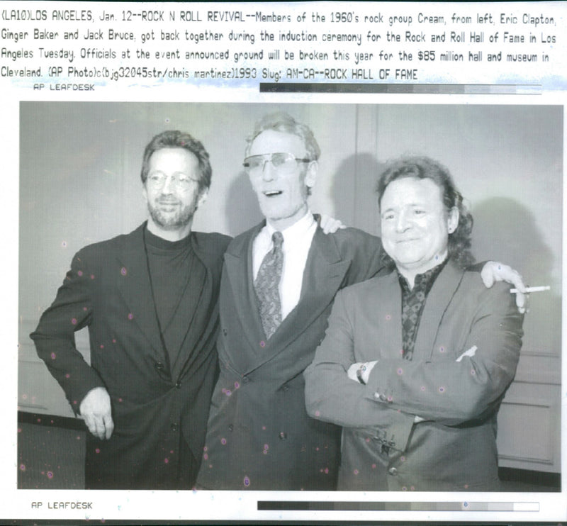 Eric Clapton, Ginger Baker and  Jack Bruce. - Vintage Photograph