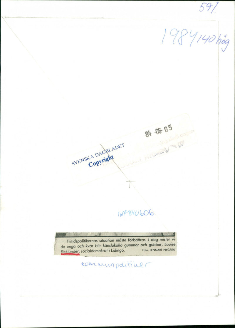 Louise Ricklander, politician. - Vintage Photograph