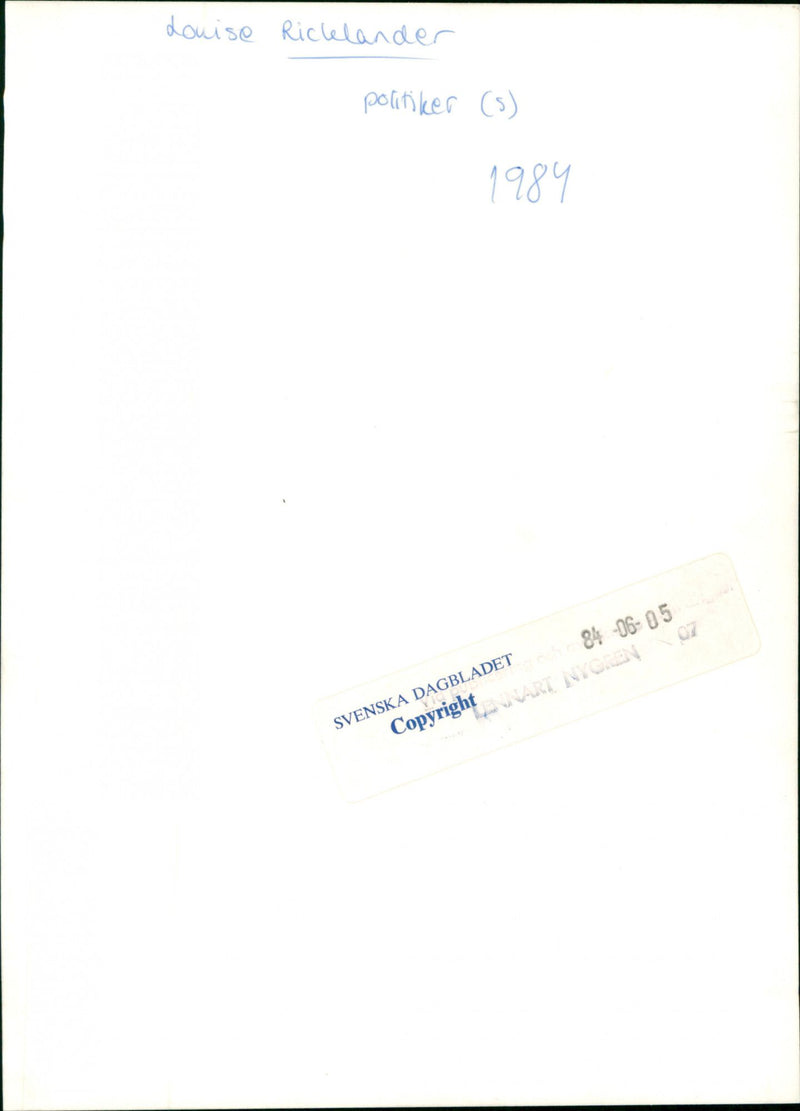 Louise Ricklander, politician. - Vintage Photograph