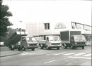 Volkswagen smaller trucks with full aluminum cabinets - Vintage Photograph