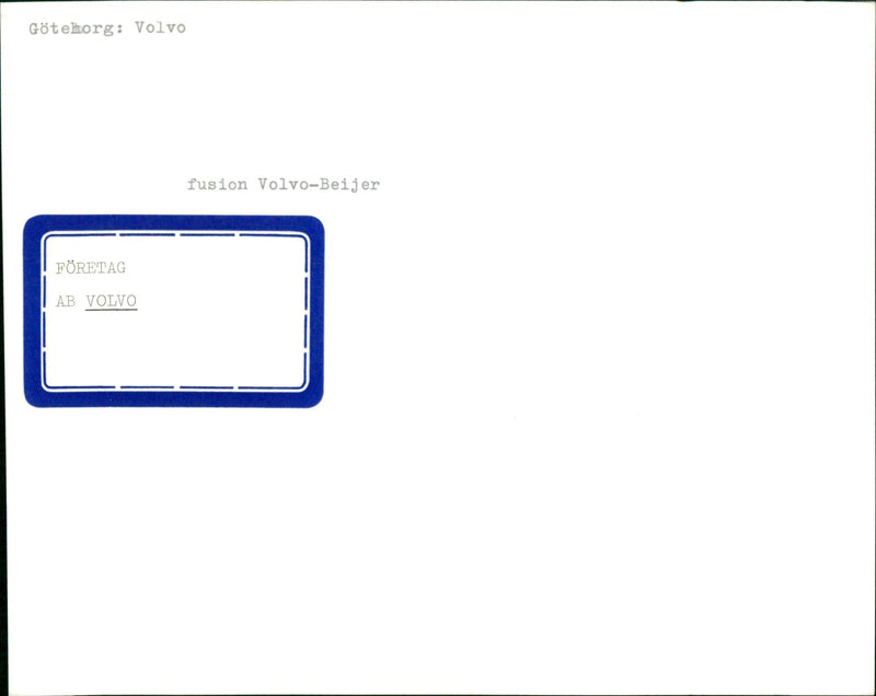 Volvo AB - Vintage Photograph