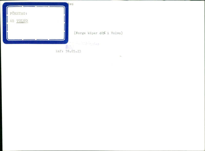 Volvo AB - Vintage Photograph